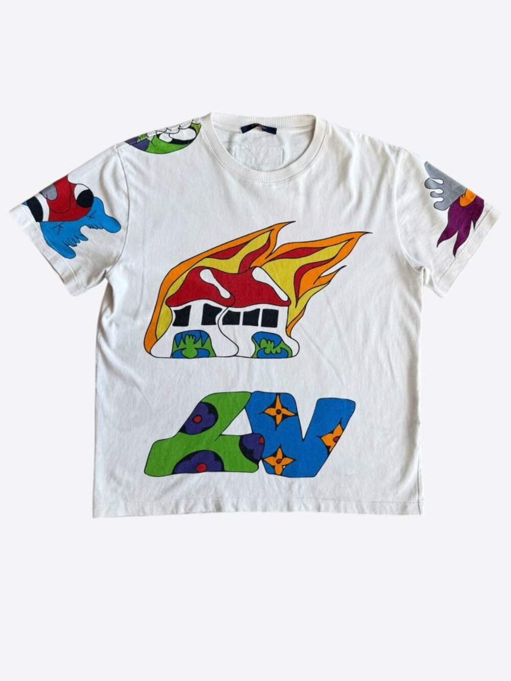 Louis Vuitton White Burning House T-Shirt